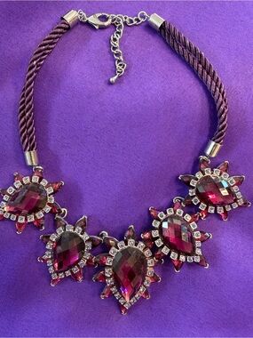 Park Lane Parisian Statement Necklace Retired Purple Crystal 12377